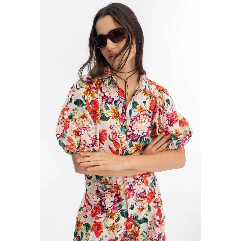 NEW LANHTROPY angel shirt in full bloom print